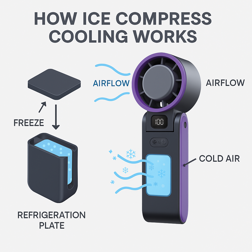 How Does Ice Compress Technology Work in Portable Fans?