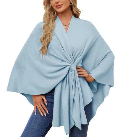 Women’s Loose V-Neck Shawl Cape Jacket
