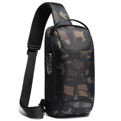 Unisex Anti-Theft Crossbody Chest Bag with USB Charging Port