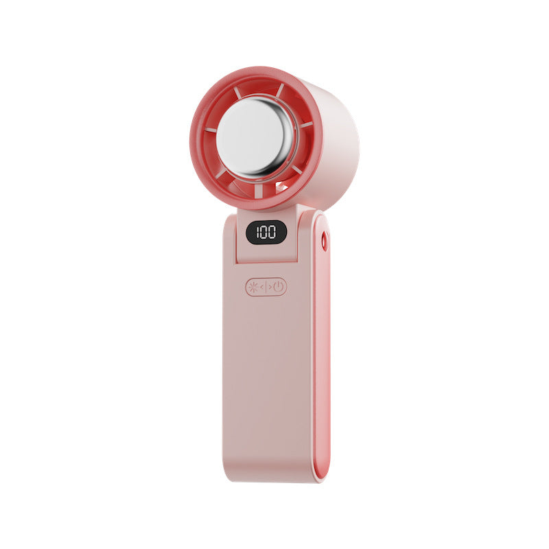 Portable Folding Handheld Fan with Ice Compress & Digital Display