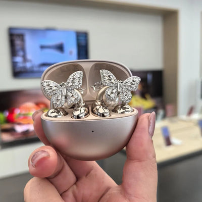 Diamond Bluetooth Ear Clip Earbuds with Charging Case