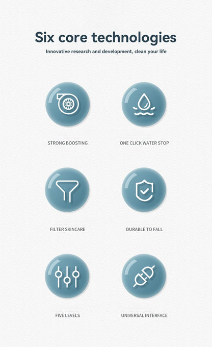 5-Mode High Pressure Shower Head with Filter