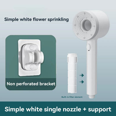 5-Mode High Pressure Shower Head with Filter – Portable Rainfall Spray for Bathroom Tap