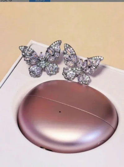 Diamond Bluetooth Ear Clip Earbuds with Charging Case