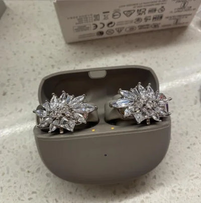 Diamond Bluetooth Ear Clip Earbuds with Charging Case