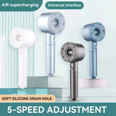 5-Mode High Pressure Shower Head with Filter – Portable Rainfall Spray for Bathroom Tap