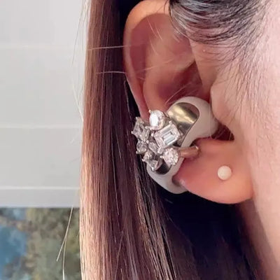 Diamond Bluetooth Ear Clip Earbuds with Charging Case