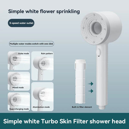 5-Mode High Pressure Shower Head with Filter