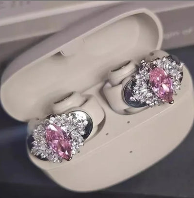 Diamond Bluetooth Ear Clip Earbuds with Charging Case