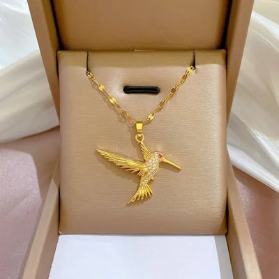Exquisite Micro Inlaid Zircon Butterfly Tassel Necklace – Stainless Steel Moon & Flower Clavicle Choker for Women
