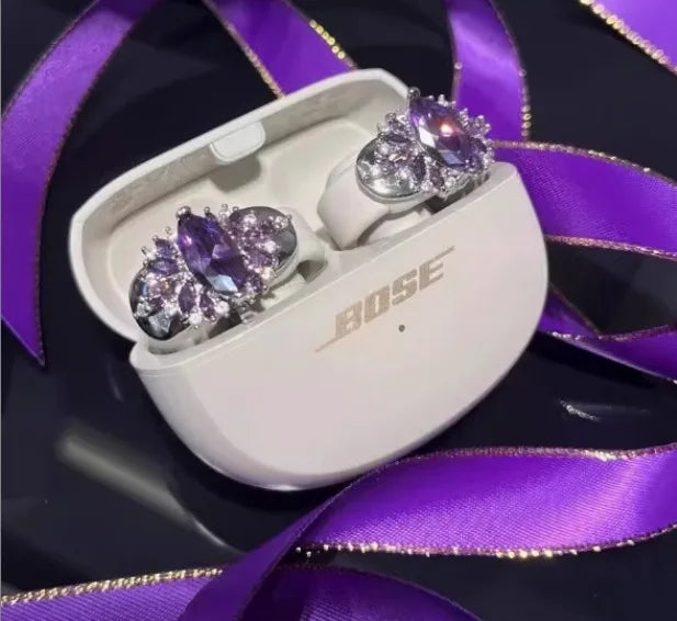 Diamond Bluetooth Ear Clip Earbuds with Charging Case