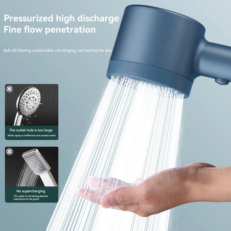 5-Mode High Pressure Shower Head with Filter – Portable Rainfall Spray for Bathroom Tap