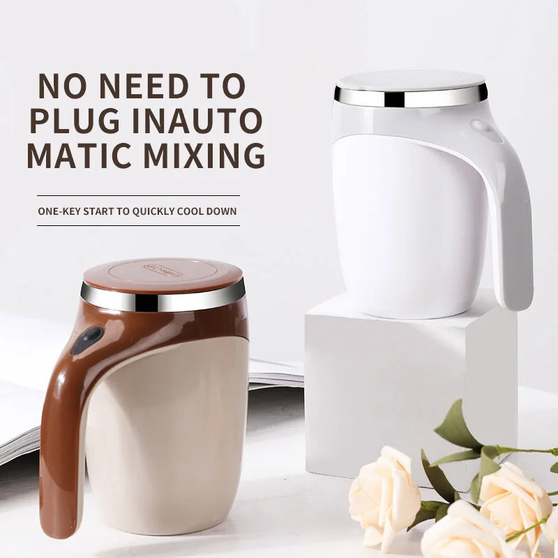 Automatic Self-Stirring Mug – Rechargeable Magnetic Coffee Cup for Home & Travel