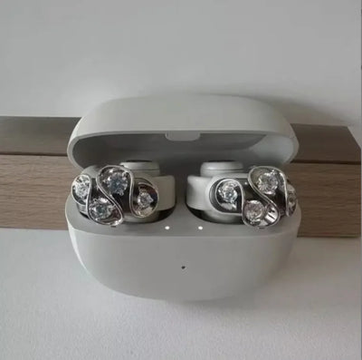 Diamond Bluetooth Ear Clip Earbuds with Charging Case