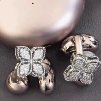 Diamond Bluetooth Ear Clip Earbuds with Charging Case