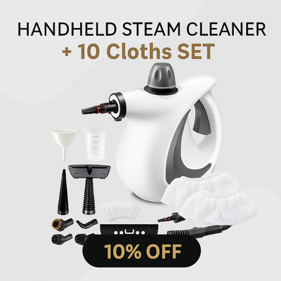 Steam Cleaning Power Kit – High-Pressure Steamer + 5 Gentle Reusable Cloth Covers- Save 10%